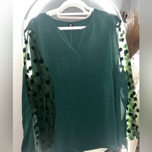 The Perfect Green Blouse for The Holidays